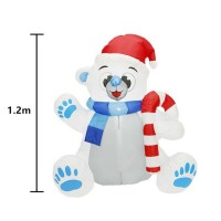 Hot Sale Inflatable Christmas White Bear LED Lights Party Decorations Garden