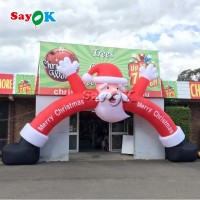 Luxury Christmas Inflatable Decorations Santa Claus Inflatable Arch For Entrance Inflatable Christmas Arch