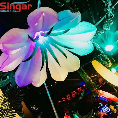 Indoor decorative inflatable lighting lily flowers for party stage