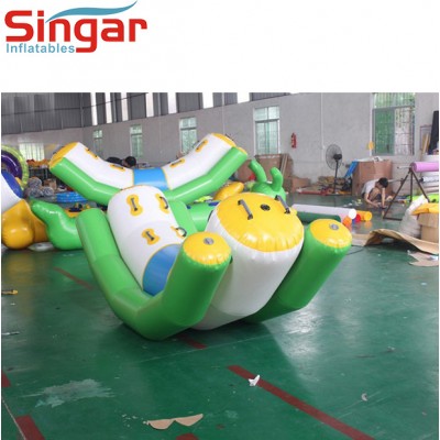 Single tube inflatable water seesaw,inflatable totter for pool