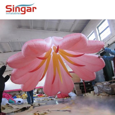 Hot sale inflatable pink lily flower decorations