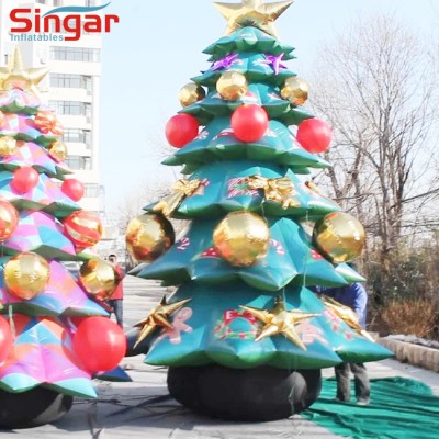 Indoor christmas decoration inflatable christmas tree with ornament balls and stars