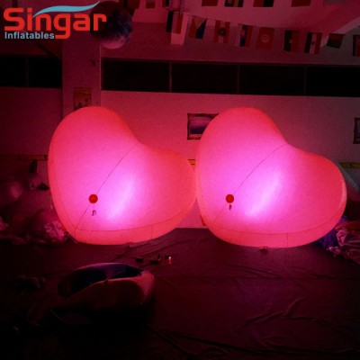 Good price inflatable LED heart shape balloon,lighting heart balloon for party/events