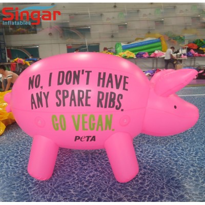 High quality PVC inflatable pink pig balloon for advertising