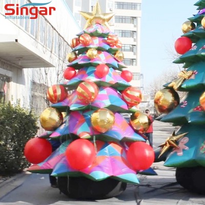 Hot sale PVC inflatable christmas tree with ornaments ball for decorations