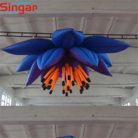 Giant 3m inflatable artificial hanging flower for shopping mall ceiling decoration