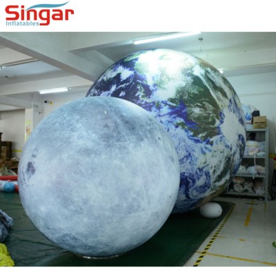 4m Planet balloon Led inflatable moon earth ball